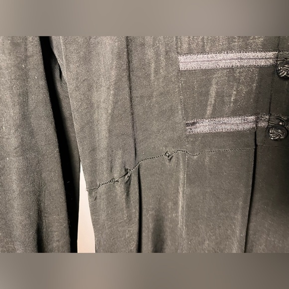 Skater Style Black Longsleeve Dress w Faux Satin Buttons and Detailing - Picture 7 of 7